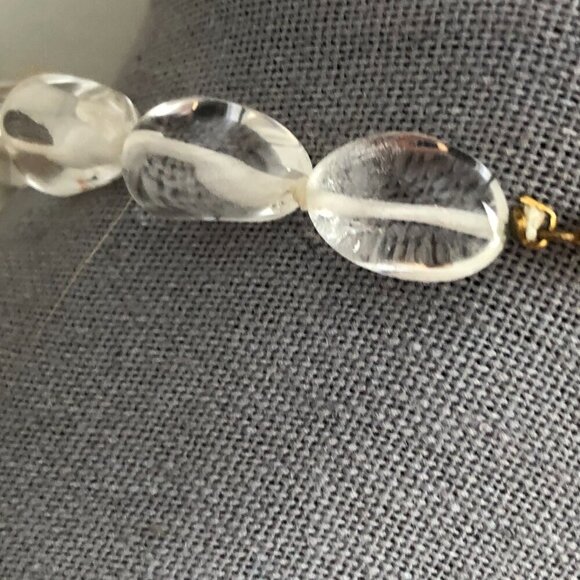 Custom Clear Glass Abstract Teardrop Beaded Choker Necklace - Picture 5 of 5